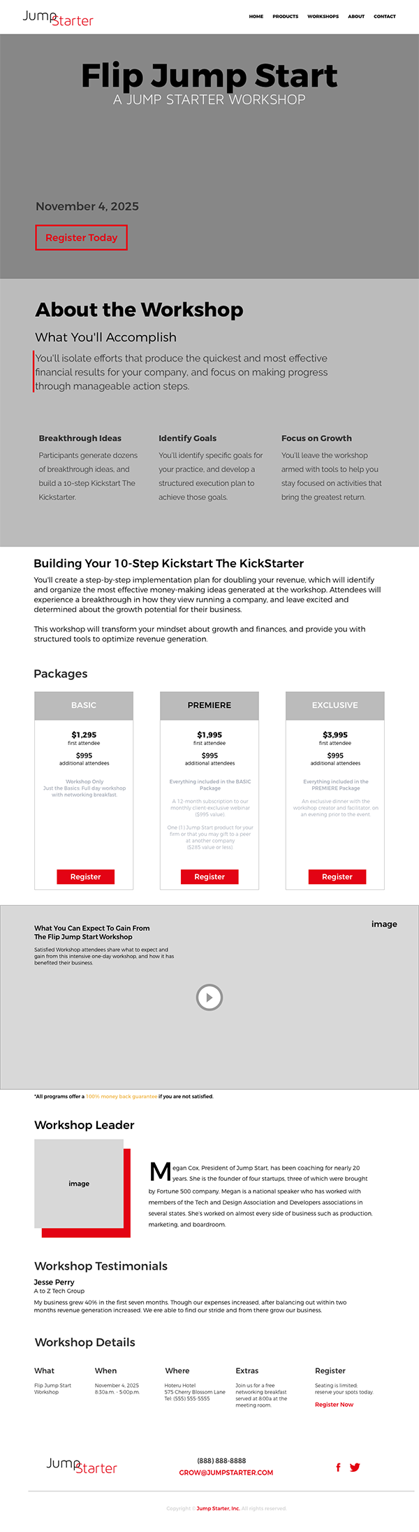 Sixth design for workshop landing page. By Katherine Delorme.